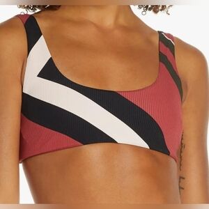 Hurley Women's Quick Dry Reversible Maritime Surf Bikini Top Ribbed, M NWT Yoga